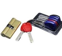 LuminaCreek 65-105MM Door Cylinder Security Hardware Offset Lock Cylinder AB Key Anti-Theft Entrance Brass Door Lock Extended Core Custom Barrel Lock(80(32.5 47.5))