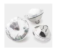 LuminaCreek 6pc Rhinestone Button 18MM 20MM 22MM 25MM 30MM Rhinestone Crystal Buttons for Clothing Sofa Craft Sewing Accessories-White,18mm(A 6pcs)