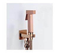 LuminaCreek Bidet Faucet, Single Cold Rose Gold Handheld Toilet Bidet Sprayer, Square Shower Head, Bathroom Shattaf Douche Kit(1m Shower Hose)