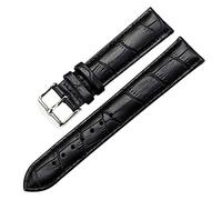LuminaCr lack Brown White Faux Leather Watch Strap with Buckle for Men and Women(Black 22 mm,22 mm)