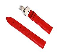 LuminaCr rocodile Genuine Leather Watch Strap 12-24mm Watch Strap Butterfly Clasp Strap Stylish and Durable Replacement Strap(Deep blue,17 mm)