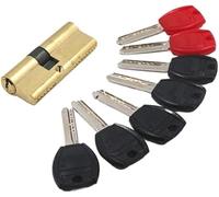 LuminaCreek Eccentricity 65 70 80 90 95 100 110mm Lock Cylinder AB Key Anti-Theft Pure Brass Gate Door Lock Handle Bedroom Extended Barrel Lock(80(32.5 47.5))