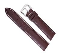 LuminaCr enuine Leather Replacement Watch Strap 12-24mm Cowhide Strap Bracelet(White thread coffee,20 mm)