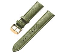 LuminaCr enuine Leather Strap Litchi Pattern Soft Leather 14-22mm Watch Band Accessories(Rose Gold,13 mm)