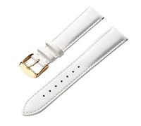 LuminaCr enuine Leather Watch Strap for Men and Women, 14-24mm, Soft and Comfortable Replacement Strap, Red, Brown, Blue(White gold,15 mm)