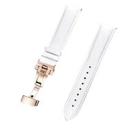 LuminaCr enuine Leather Watch Straps, 18/20/22/24mm Quick Release Automatic Butterfly Clasp, Coloured Genuine Leather Watch Strap for Mechanical Watches(WhiteRosegold,20 mm)