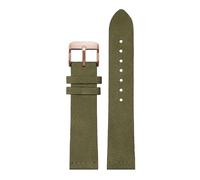 LuminaCreek Handmade Suede Watch Strap Stainless Steel Buckle 16mm 18mm 20mm 22mm(Black Silver Buckle,16mm)