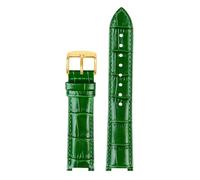 LuminaCreek Leather Watch Strap for Men Women Notch Strap 16mm - 22mm Replacement Watch Strap(Green gold,22mm - 13mm)
