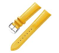 LuminaCreek Litchi Grain Cowhide Leather Watch Strap Genuine Leather Strap Men Waterproof 14-18mm Watch Chain Accessories(Black,18 mm)