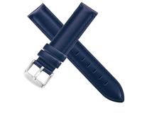 LuminaCreek Men's and Women's Leather Strap 13 mm 14 mm 16 mm 17 mm 18 mm 19 mm 20 mm(Blue-silvery buckle,19mm)
