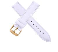 LuminaCreek Men's and Women's Leather Strap 13 mm 14 mm 16 mm 17 mm 18 mm 19 mm 20 mm(White-gold buckle.,22mm)