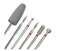 LuminaCreek Nail Drill Bits Set for Manicure, Pack of 6 Diamond Sand Nail Drill Bits for Cuticle Polish, Acrylic Gel Removal