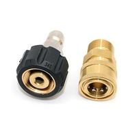 LuminaCreek Pressure Washer Adapter Pressure Washer M22 15mm to 1/4 inch Quick Connect Adapter Set Pack of 2 Black and Copper(M22 14)