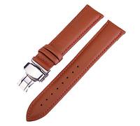 LuminaCreek Retro Replacement Watch Strap, Butterfly Buckle, Genuine Leather Strap, Quick Release Leather Strap(Black and white thread,22 mm)