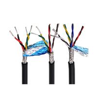 LuminaCreek Screened Pure Copper Core Cable, RVSP 485 Communication Signal Twisted Pair Shielded Wire Pure Copper 2-16 Core 24-26AWG(8 Core 24AWG 0.2mm)