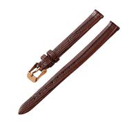 LuminaCreek Slim Lizard Embossed Leather Watch Strap for Ladies Watch Strap 8mm 10mm 12mm 14mm 16mm(Brown-Rose,14 mm)