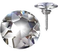 LuminaCreek Sofa Buttons Round Diamond Clear Crystal Upholstery Buttons for Sofa Decor 50Pcs(Screw Button)