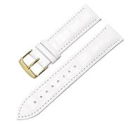 LuminaCreek Universal Replacement Leather Strap for 12mm-22mm Watch Band(White Gold,20mm)