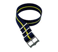 LuminaCreek Universal Strap, 22mm/20mm Nylon Strap, Sport Military Watch Strap, Nato Strap, Watch Strap, One Piece Breathable Watch Strap(Black Navy Yellow,22 mm)