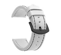 LuminaCreek Vintage Leather Watch Strap with Stainless Steel Buckle, Quick Release Replacement Strap for Men and Women(White Black,20 mm)
