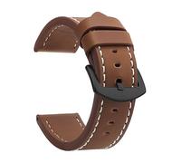 LuminaCreek Vintage Leather Watch Strap with Stainless Steel Buckle, Quick Release Replacement Strap for Men and Women(Brown White Black,20 mm)