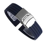 LuminaCreek Watch strap, watch straps, silicone, 16 mm, 18 mm, 20 mm, 22 mm, 24 mm, silicone strap, folding buckle, rubber strap(Brown black,2.4 cm)