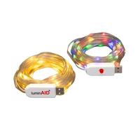 LuminAID LED String Lights - 2-Pack of 32ft USB Lights with 100 LED Bulbs per Strand - Warm White and Multicolor with 8 Modes - Perfect for Camping, Backyard, Patio, Power Outages, Indoor & Outdoor