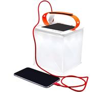 LuminAID Titan 2-in-1 Solar Camping Lantern and Phone Charger - Inflatable LED Lamp for Camping, Hiking and Travel - Emergency Light for Power Outages, Hurricane, Survival Kits,Red
