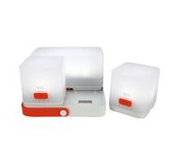 LuminAID Trio Solar Cube Lanterns with Phone Charger - LED Lamp for Camping, Hiking, and Travel - Emergency Light for Power Outages, Hurricane, Survival Kits