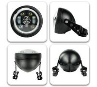 LuminaMoto - Round LED Motorcycle Headlight, Color-Changing Halo Ring, High-Intensity Projector Beam, Universal Spotlight, Night-Rider Safety Gear, Super Bright Replacement Lamp for Cruisers