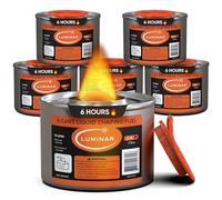 Luminar Resealable-Wick Chafing Fuel Cans, 6 Pack, 6 Hour - Premium Quality Burners for Food Warmers - No More Spills, Waste, or Hassle - Perfect for Convenient, and Long-Lasting Event Catering