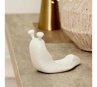 Luminara Candlestick Holder White Speckled Ceramic Snail, 5.7" x 3.8" Design, Holds The Luminara Chalky Sphere Compatible, Safe Decorative Home