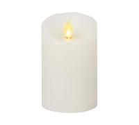 Luminara Classic Flameless LED Moving Flame Pillar Scalloped Edge - White - Unscented - Remote Ready (7.62 Centimetre Wide by 10 Centimetre Tall)