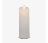 Luminara Classic Slim Flameless LED Candle, White 2" x 6.1", Battery Operated Moving Flame Pillar w/Timer, Safe Realistic Wax Candle, Home Decor