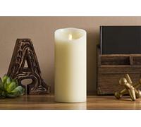 Luminara Flameless LED Battery Operated Ivory Pillar Candle, Flickering Realistic Moving Flame, 3" x 6.5" Real Wax Indoor Home Bathroom Decor Candle