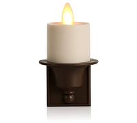 Luminara Flameless Nightlight Electric Plug-in Candle (White, 3.8 Inches Tall), Realistic Flame Effect Technology, Sleep P.