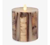 Luminara Ivory Embedded Birch Sticks and Twigs Flameless Candle Unscented Real Wax Moving Flame LED Pillar (3.5" x 4.5")