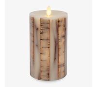 Luminara Ivory Embedded Birch Sticks and Twigs Flameless Candle Unscented Real Wax Moving Flame LED Pillar (3.5" x 6.5")