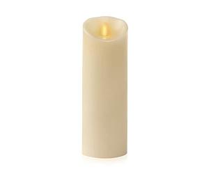 Luminara Large Indoor Candle | Flameless LED Candle with Flickering Effect | Battery Design for Home Décor, Artificial Electric Wax Light | 7.62cm x 21.59cm Ivory Pillar