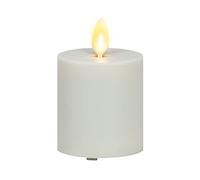 Luminara Outdoor Moving Flame Votive Realistic LED Candle, IPX4 Flat Smooth Matte Plastic Finish, Pearl Ivory (5 Wide x 8 Tall, Centimetre)
