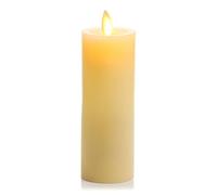 Luminara Realistic Artificial Flame Classic Slim Pillar Candle - Moving Flame LED Battery Operated Lights - Unscented - Remote Ready - (5 Wide x 15 Tall Centimetre)