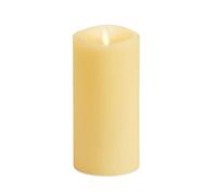 Luminara Realistic Artificial Moving Flame Pillar Candle - LED Operated Lights - Unscented - Remote Ready - Ivory (7.6 Wide x 15.6 Tall Centimetre)