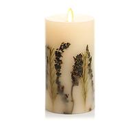 Luminara Realistic Artificial Moving Flame Pillar Candle with Lavender & Rosemary Inclusion - Moving Flame LED Battery Operated Lights - Remote Ready - Remote Sold Separately - 3.25" x 6.5"