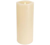 Luminara Realistic Moving Flame LED Candle (6.25" x 15") Melt Edge Smooth Finish Large Real Wax Pillar, Unscented - Ivory