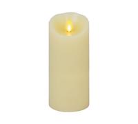 Luminara Realistic Moving Flame LED Candle Scalloped Edge Smooth Finish Real Wax Pillar, Vanilla Honey Scented Ivory (7.6 Wide x 16.5 Tall, Centimetre)