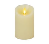 Luminara Realistic Moving Flame LED Candle Scalloped Edge Smooth Finish Real Wax Pillar, Vanilla Honey Scented - Ivory (8 Wide x 12 Tall, Centimetre)