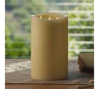 Luminara Tri-Flame Flameless LED Candle, Ivory 5.8" x 9.7", Moving Flame Real Wax Home Decor Battery Operated Emergency Light, Religious Ceremony Safe