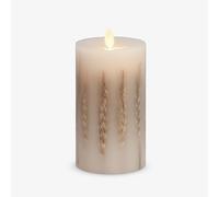 Luminara Wheated Inclusion Realistic Artificial Moving Flame Pillar Candle - LED Battery Operated Candle Lights - Recessed Top - Real Wax - Remote Ready (Sold Separately) 3.25" x 6.5"