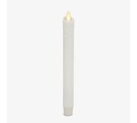 Luminara White Single Wax Drip Flameless Candle Tapers (1 x 9.5 inch), Moving Flame LED Candle Unscented Real Wax with Dripped Top Timer Function, Table, Mantel, Holiday Decoration