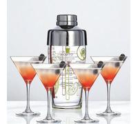 Luminarc 5Pc Cocktail Shaker Set 4 Martini Glasses 30Cl & Glass Shaker 58.5Cl
